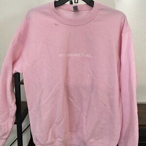 My Tummy Hurts Embroidered Crewneck Sweatshirt M